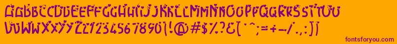 Heartexplosion Font – Purple Fonts on Orange Background