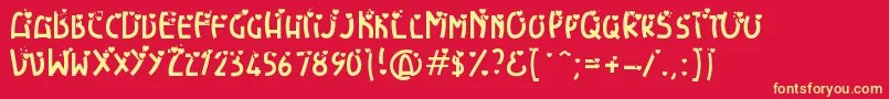 Heartexplosion Font – Yellow Fonts on Red Background