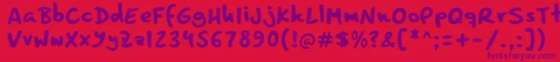 ComicbookfunRegular2.0 Font – Purple Fonts on Red Background