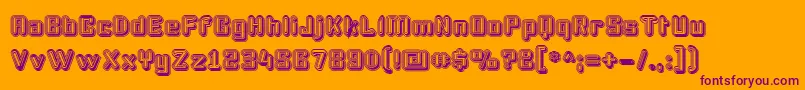 Podaa-Schriftart – Violette Schriften auf orangefarbenem Hintergrund