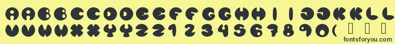 Lunanuevatype Font – Black Fonts on Yellow Background