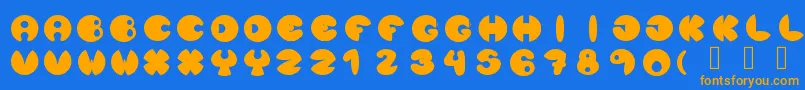 Lunanuevatype Font – Orange Fonts on Blue Background