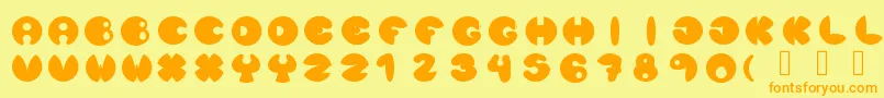 Lunanuevatype Font – Orange Fonts on Yellow Background