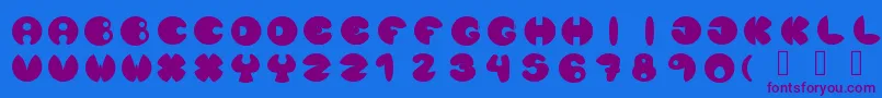 Lunanuevatype Font – Purple Fonts on Blue Background