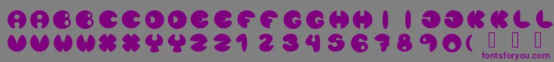 フォントLunanuevatype – 紫色のフォント、灰色の背景