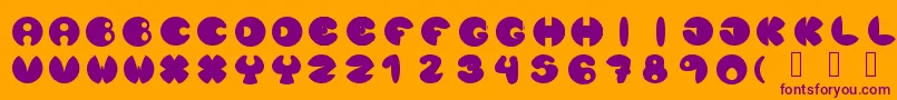 フォントLunanuevatype – オレンジの背景に紫のフォント