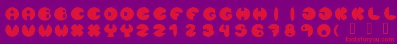 Lunanuevatype Font – Red Fonts on Purple Background