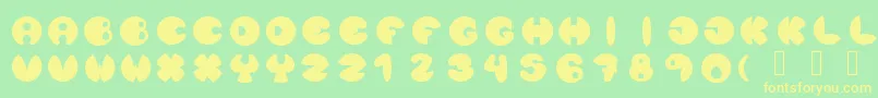 Lunanuevatype Font – Yellow Fonts on Green Background