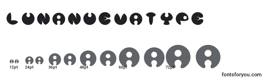 Lunanuevatype Font Sizes