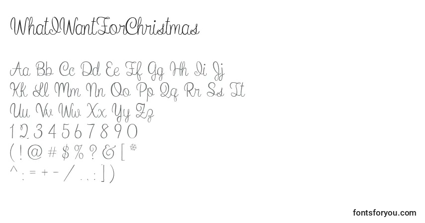 WhatIWantForChristmas Font – alphabet, numbers, special characters
