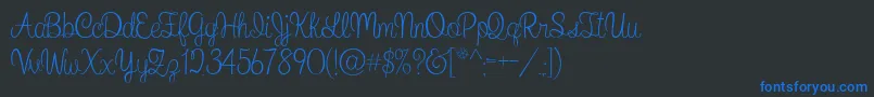 WhatIWantForChristmas-Schriftart – Blaue Schriften auf schwarzem Hintergrund