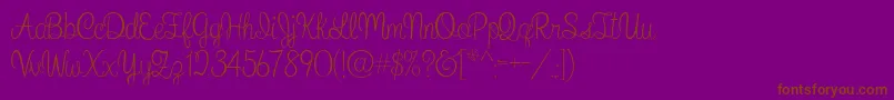 WhatIWantForChristmas Font – Brown Fonts on Purple Background