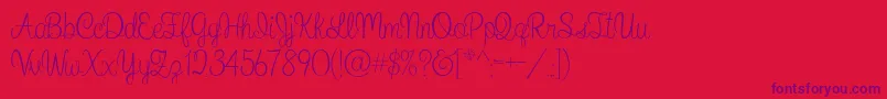 WhatIWantForChristmas Font – Purple Fonts on Red Background