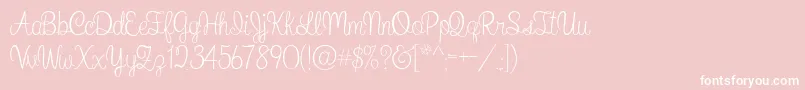WhatIWantForChristmas-Schriftart – Weiße Schriften auf rosa Hintergrund