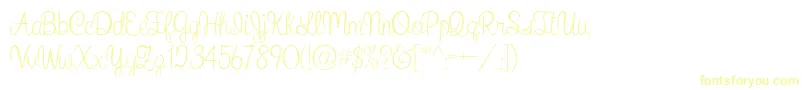 WhatIWantForChristmas Font – Yellow Fonts on White Background