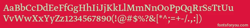 GretatextproRegular Font – Green Fonts on Red Background