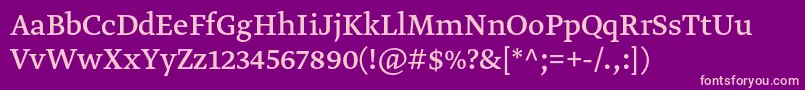 GretatextproRegular-Schriftart – Rosa Schriften auf violettem Hintergrund
