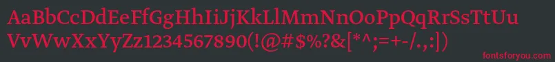 GretatextproRegular Font – Red Fonts on Black Background