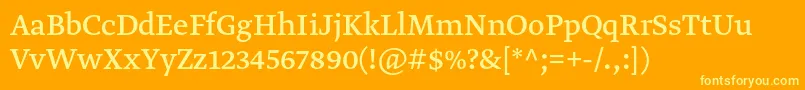 GretatextproRegular Font – Yellow Fonts on Orange Background