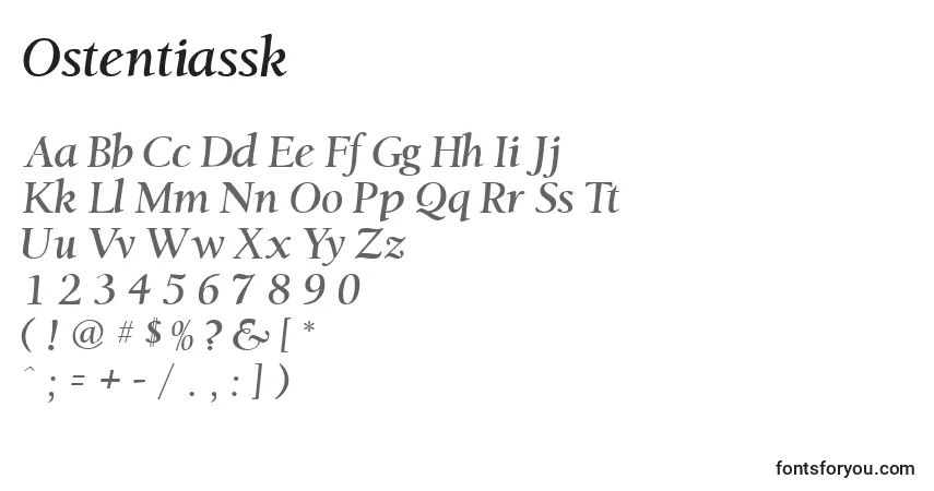 Ostentiasskフォント–アルファベット、数字、特殊文字