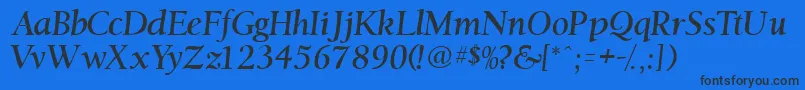 Ostentiassk Font – Black Fonts on Blue Background