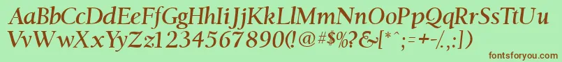 Ostentiassk Font – Brown Fonts on Green Background