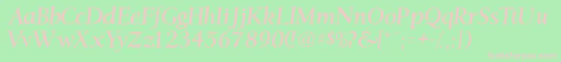 Ostentiassk Font – Pink Fonts on Green Background