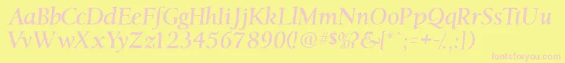 Ostentiassk Font – Pink Fonts on Yellow Background