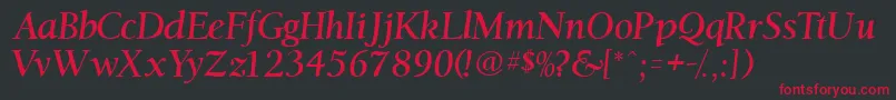 Ostentiassk Font – Red Fonts on Black Background
