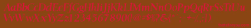 Ostentiassk Font – Red Fonts on Brown Background