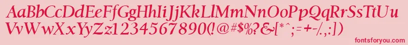 Ostentiassk Font – Red Fonts on Pink Background