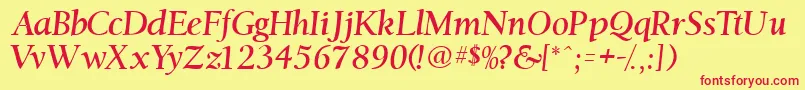 Ostentiassk Font – Red Fonts on Yellow Background