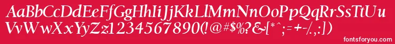 Ostentiassk Font – White Fonts on Red Background