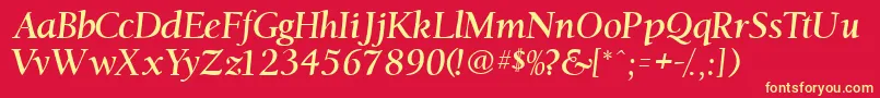 Ostentiassk Font – Yellow Fonts on Red Background