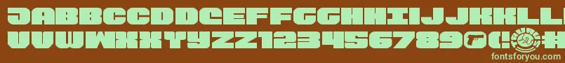 Tauroexpand11-fontti – vihreät fontit ruskealla taustalla