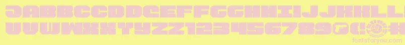 Tauroexpand11-fontti – vaaleanpunaiset fontit keltaisella taustalla