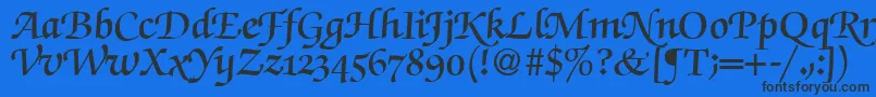 ZabriskiescriptswashdemiRegularDb Font – Black Fonts on Blue Background