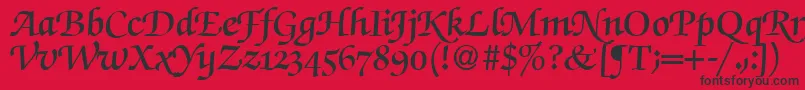 fuente ZabriskiescriptswashdemiRegularDb – Fuentes Negras Sobre Fondo Rojo