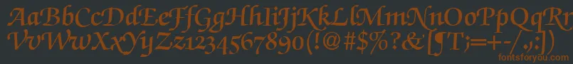 ZabriskiescriptswashdemiRegularDb-Schriftart – Braune Schriften auf schwarzem Hintergrund