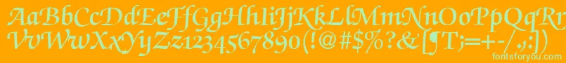 Police ZabriskiescriptswashdemiRegularDb – polices vertes sur fond orange