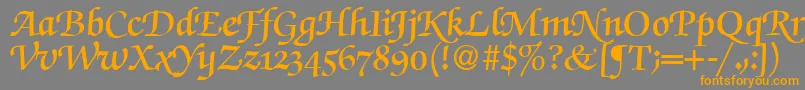 ZabriskiescriptswashdemiRegularDb-Schriftart – Orangefarbene Schriften auf grauem Hintergrund