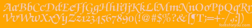 fuente ZabriskiescriptswashdemiRegularDb – Fuentes Rosadas Sobre Fondo Naranja
