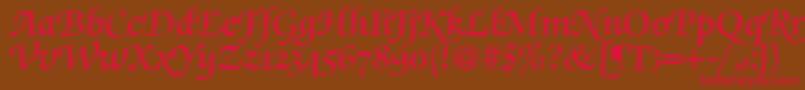fuente ZabriskiescriptswashdemiRegularDb – Fuentes Rojas Sobre Fondo Marrón