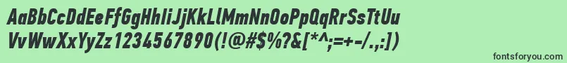 Шрифт PfdintextcompproBolditalic – чёрные шрифты на зелёном фоне