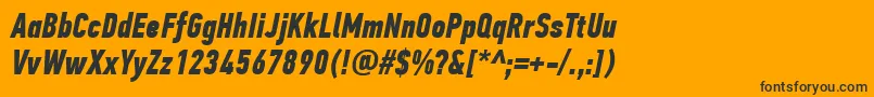フォントPfdintextcompproBolditalic – 黒い文字のオレンジの背景