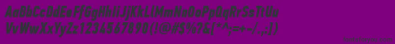 PfdintextcompproBolditalic Font – Black Fonts on Purple Background
