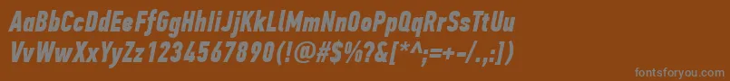 PfdintextcompproBolditalic Font – Gray Fonts on Brown Background