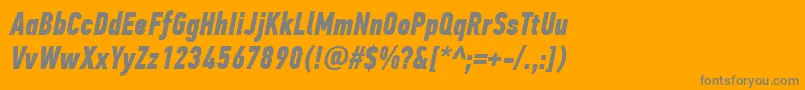 PfdintextcompproBolditalic Font – Gray Fonts on Orange Background