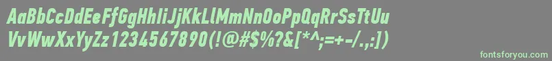 PfdintextcompproBolditalic Font – Green Fonts on Gray Background