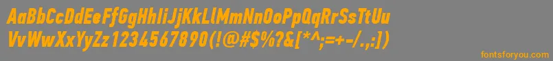 PfdintextcompproBolditalic Font – Orange Fonts on Gray Background